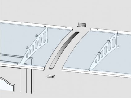 Spojovací díl pro stříšky PT/G, PT/GR, PT/ET - nerez