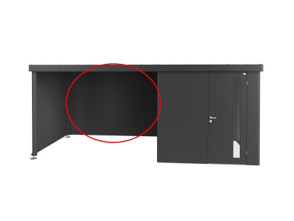 3508813 zadni stena k pristresku pro zahradni domky biohort neo tmave seda