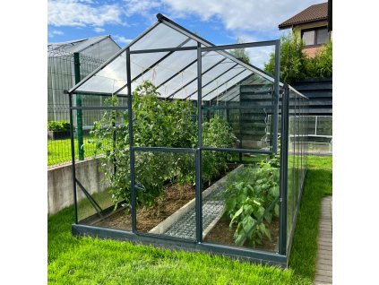 Zahradní skleník GAMPRE SANUS PRO XL-10, antracit, 6 mm