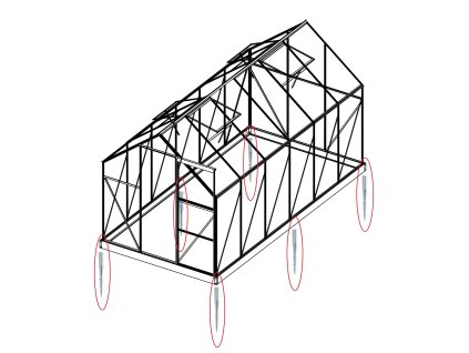 Sada 4 zemní vruty (modely 6x4, 6x6, 2500, 3800)