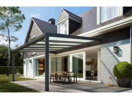 Hliníková pergola SKYLUX CLIMALUX 7,0 x 3,5 m antracit + čirý PC