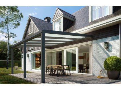 Hliníková pergola SKYLUX CLIMALUX 6,0 x 3,0 m antracit + opál PC