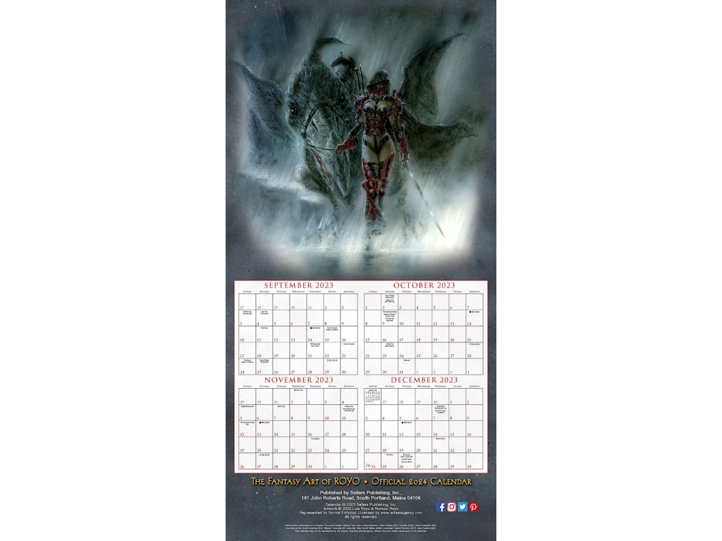 The Fantasy Art of Royo Official 2024 Calendar Arkham