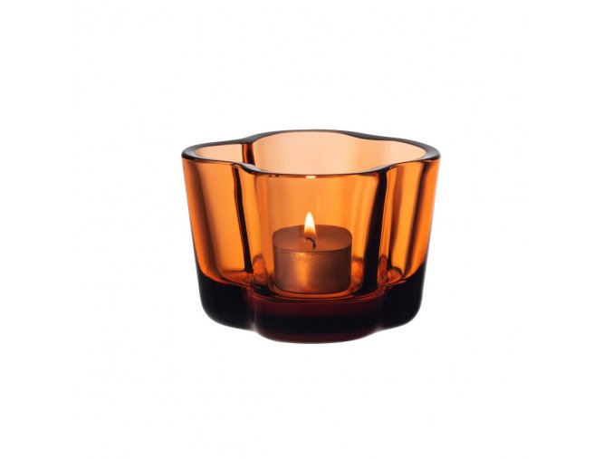 Svícen Alvar Aalto iittala 6 cm oranžový