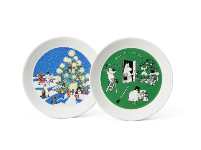 1059787 Moomin plate set 19cm Drawing & Christmas 1