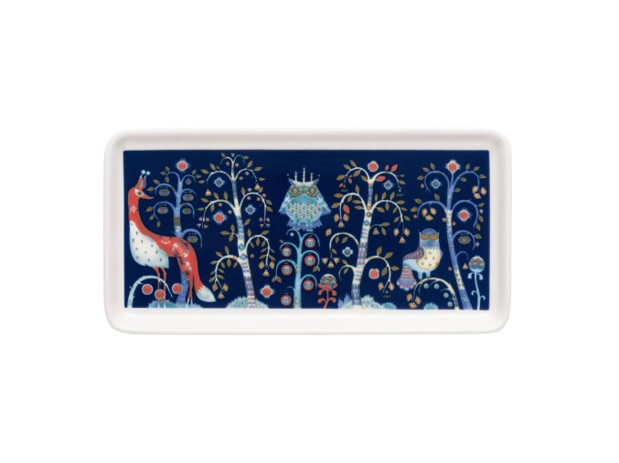 Taika plate rectangle 12x24cm blue