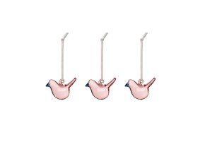 Iittala mini glass birds rose 3set