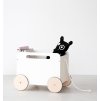 Dřevěný vozík na hračky bílý Ooh noo