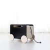 Dřevěný vozík na hračky černý Ooh noo