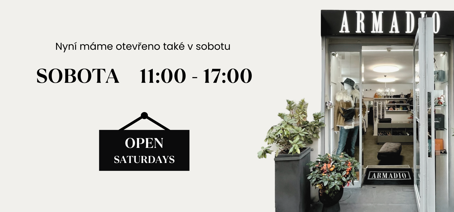 Nyní máme otevřeno také v sobotu