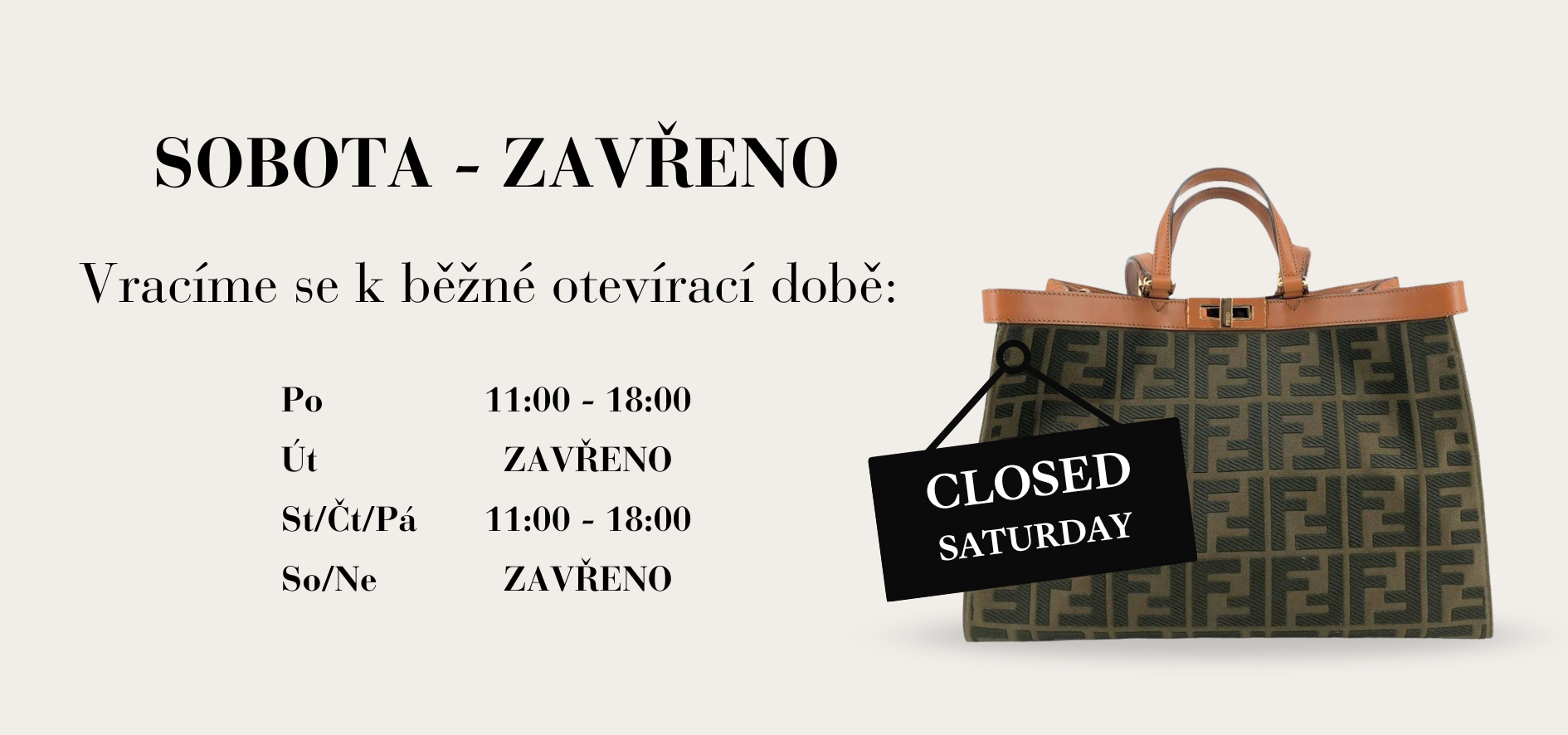 Sobota - zavřeno