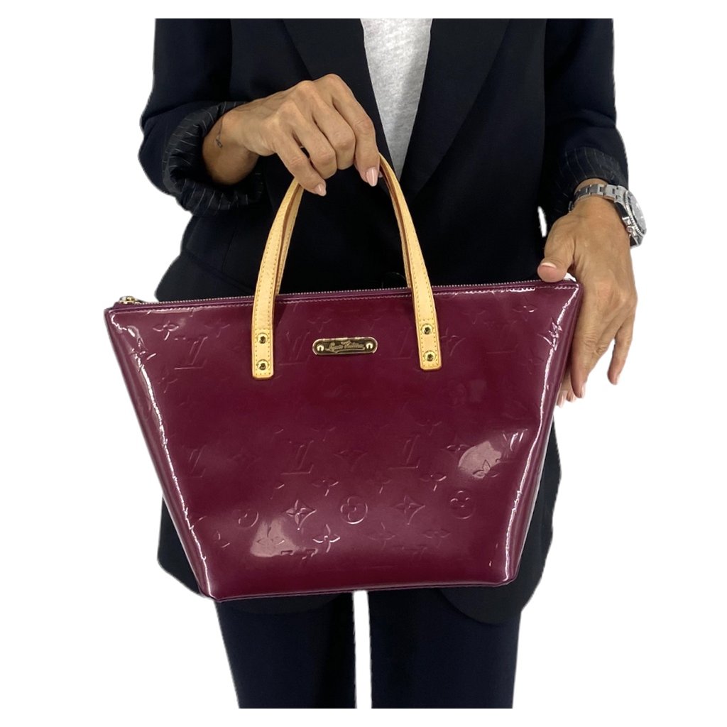 Louis Vuitton Bellevue PM Bag Patent Leather - burgundy red at