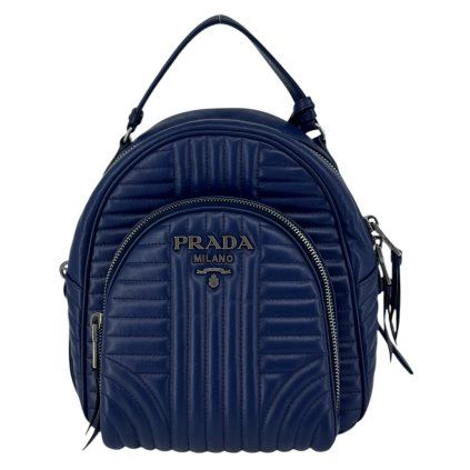 PRADA Diagramme Small Blue Backpack