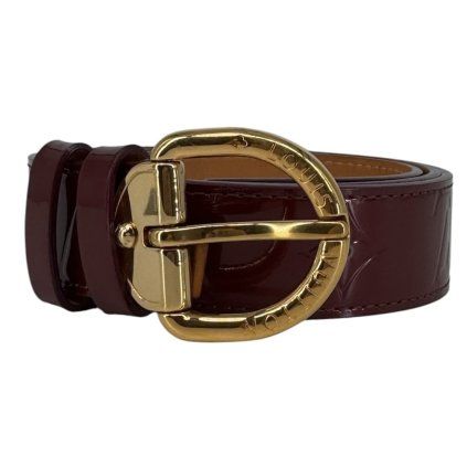 LOUIS VUITTON Monogram Vernis Burgundy Belt
