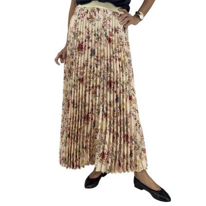 MAX MARA Beige Floral Print Maxi Skirt