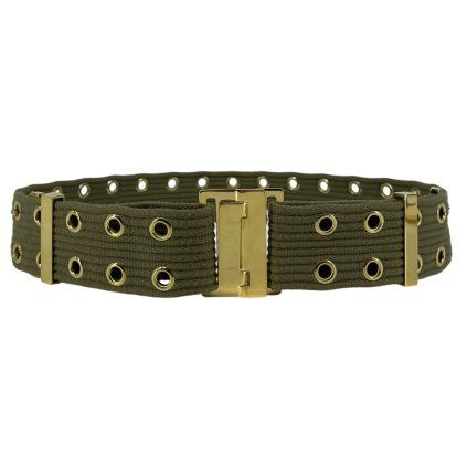 GUCCI Khaki Green Canvas Belt