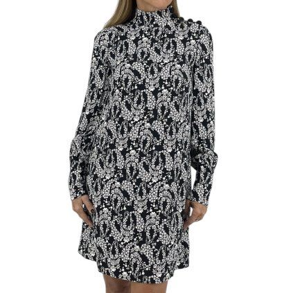 DOLCE & GABBANA Black and White Patterned Mini Dress