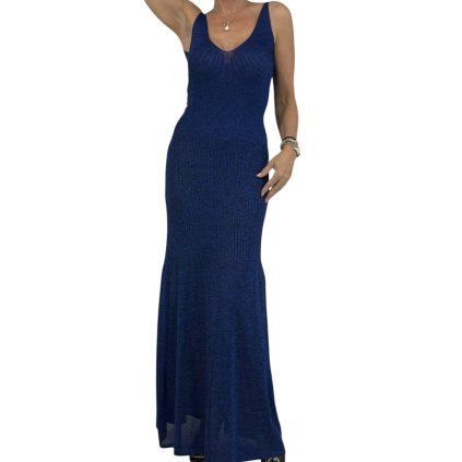 MISSONI Dark Blue Metallic Maxi Dress