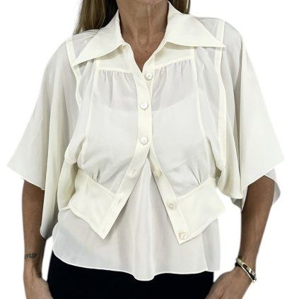 CHLOÉ White Cropped Blouse