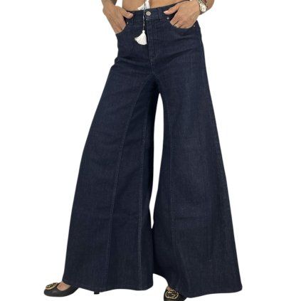ALBERTA FERRETTI Ultra Wide Dark Blue Jeans