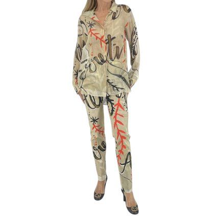 ALBERTA FERRETTI Beige Printed Shirt And Trousers Set