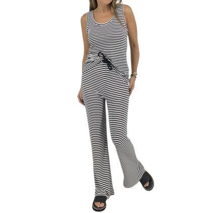 MAX MARA Black And White Striped Top And Trousers Set