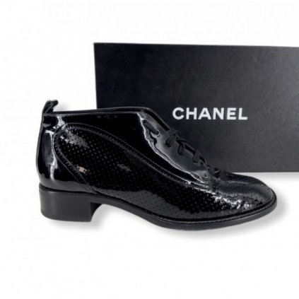 CHANEL Black Patent Shoes