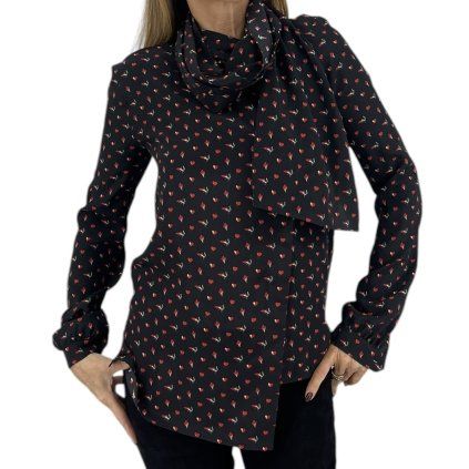 YVES SAINT LAURENT Black Printed Blouse