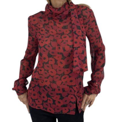 YVES SAINT LAURENT Red Printed Blouse