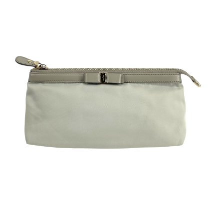 SALVATORE FERRAGAMO Cream Cosmetic Clutch