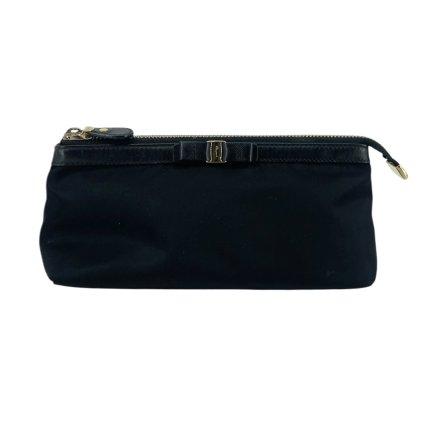 SALVATORE FERRAGAMO Black Cosmetic Clutch