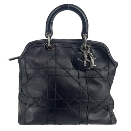 CHRISTIAN DIOR Black Leather Calfskin Granville Bag