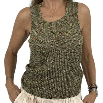 MISSONI Khaki Textured Blend Tank Top
