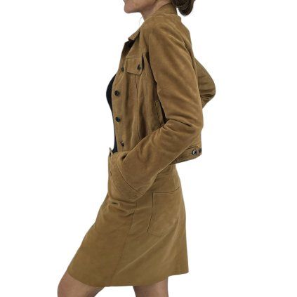 KARA Suede Jacket And Skirt Set