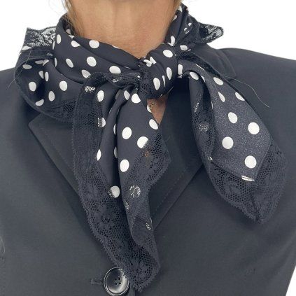 DOLCE & GABBANA Dot Lace Trimmed Scarf
