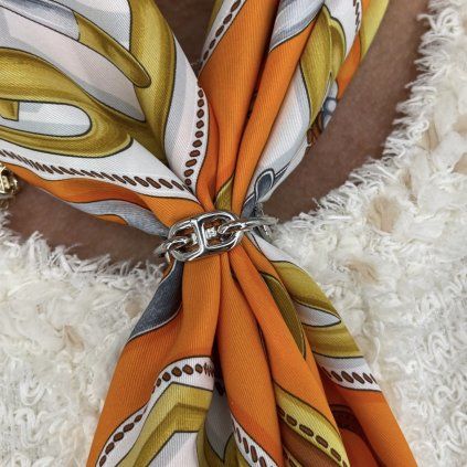 HERMÉS Palladium Regate Scarf Ring