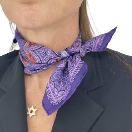 HERMÉS Printed Purple Silk Scarf