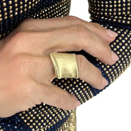 Minimalist Asymmetric Gold Plated Ring