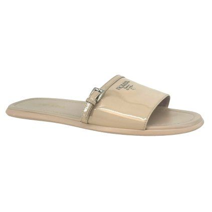 PRADA Patent Leather Slide Sandals