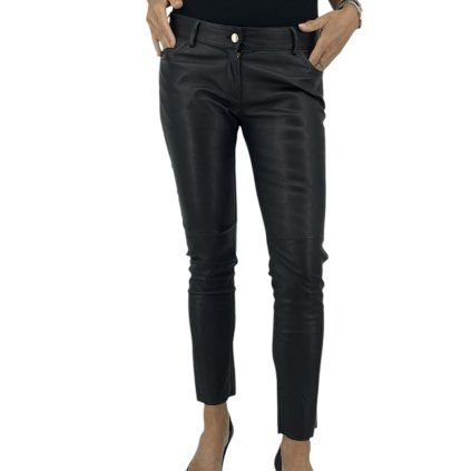 SIMONETTA RAVIZZA Black Leather Trousers