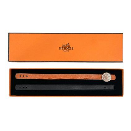 HERMÉS Sellier Looping Leather Bracelet