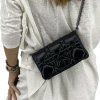 CHRISTIAN DIOR Black Macrocannage Small Soft Caro Bag