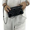 CHRISTIAN DIOR Black Macrocannage Small Soft Caro Bag