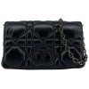 CHRISTIAN DIOR Black Macrocannage Small Soft Caro Bag