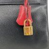 HERMÈS Kelly 32 Epsom Navy Blue And Red Bag
