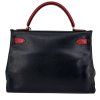HERMÈS Kelly 32 Epsom Navy Blue And Red Bag