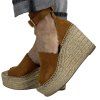 CHLOÉ Brown Suede Espadrille Wedge Sandals
