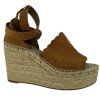 CHLOÉ Brown Suede Espadrille Wedge Sandals
