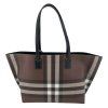 BURBERRY Brown Checked Tote Bag