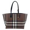 BURBERRY Brown Checked Tote Bag